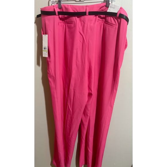 Calvin Klein Women's Pink Plus Size Mid-Rise Wide Leg Dress Pants Size 18W NWT - Picture 6 of 8
